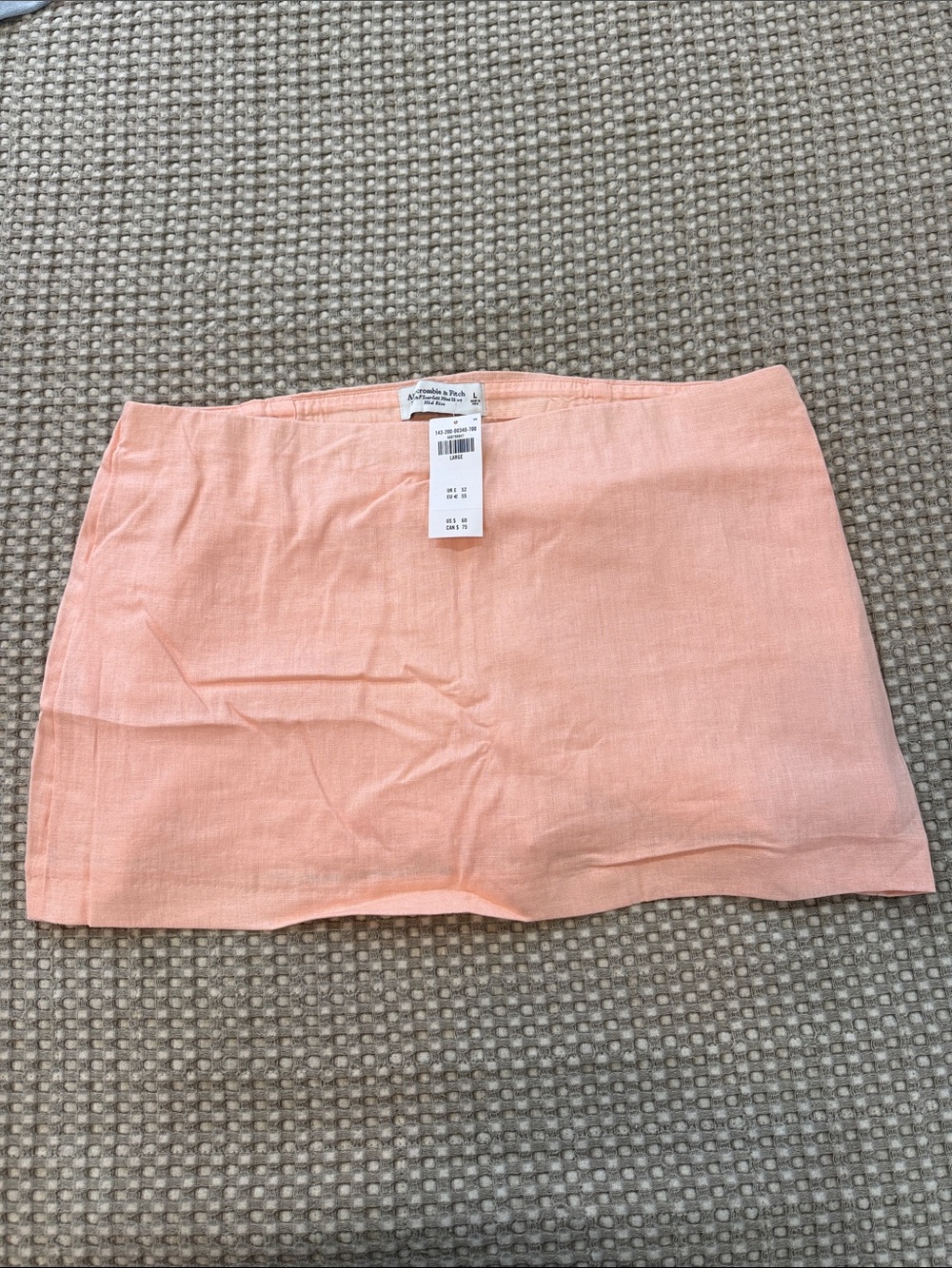 Abercrombie & Fitch Peach Linen-Blend Mini Skirt